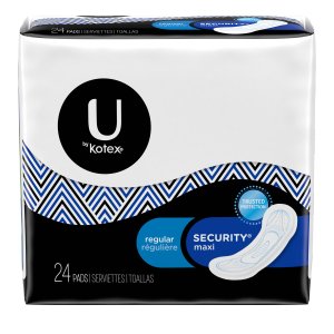 Kotex Natural Balance Unscented Regular No Wings Maxi Pads, 24 Count