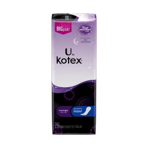 U by Kotex Natural Balance Overnight Security Maxi Pads 28 Pack