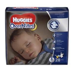 Huggies OverNites Baby Diapers, JUMBO PACK, Size 3, 28 Count Over Night Diapers