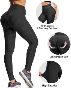 High Waist Booty Lifting Anti-Cellulite Fitness Tights for Women Yoga Pants Stomach Control Leggings Snug