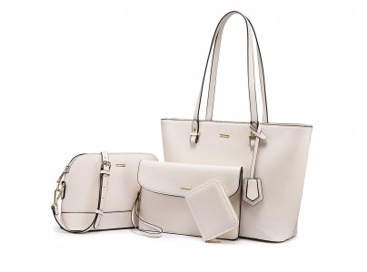 Womens handbags Shoulder Bags Handbag Satchel Hobo 3 pieces Beige Purse Set