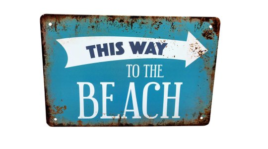 Beach Sign This Way to The Beach House Decor | Beach Decor Perfect for Ocean Lovers, Bathroom Wall Decor, Beach Gifts Metal Sign 8x12 Inches