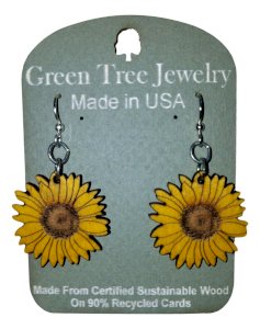 Sunflower Earrings Floral Nature Yellow Sun Flower Hypoallergenic Jewelry