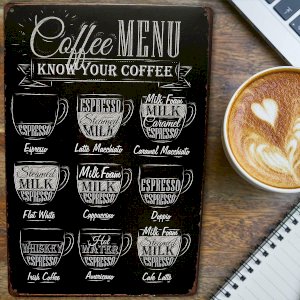 Coffee Menu Bar Metal Sign Home Decor Kitchen Cafe Office Workshop Wall Restaurant