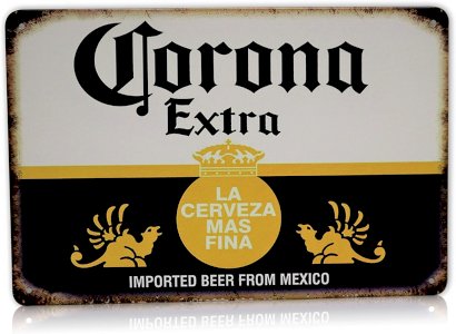Corona Beer Man Cave Decor Metal Bar Sign | La Cerveza Alcohol Cervezas Extra | Party Home Bar Decor | Retro Vintage Bar Signs Size: 8x12 Inches