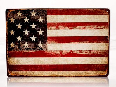 America USA Flag Man Cave Decor Signs United States American Vintage Retro Metal Tin Military Sign Size: 8x12 Inches