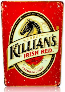 George Killians Irish Red Premium Lager Beer Alcohol Metal Sign 8x12
