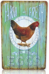 Farm-Fresh Premium Quality Eggs - Est Free Range 1927 Metal Sign 8x12 Inches